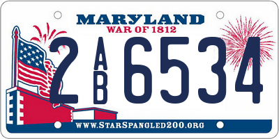 MD license plate 2AB6534