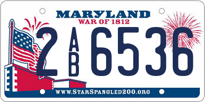 MD license plate 2AB6536