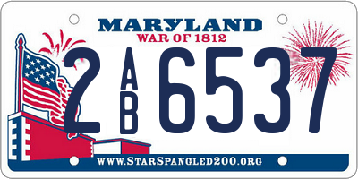 MD license plate 2AB6537