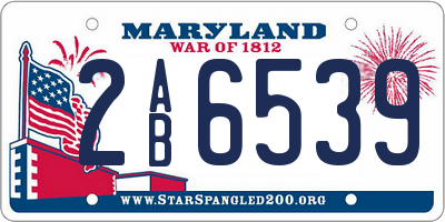 MD license plate 2AB6539