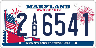 MD license plate 2AB6541