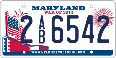 MD license plate 2AB6542