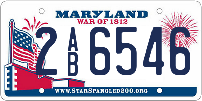 MD license plate 2AB6546