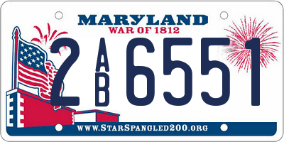 MD license plate 2AB6551