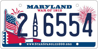 MD license plate 2AB6554