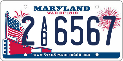 MD license plate 2AB6567