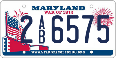 MD license plate 2AB6575