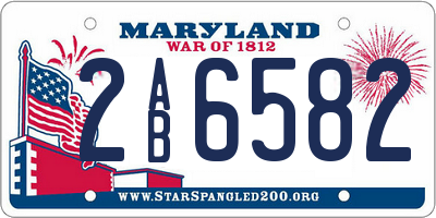 MD license plate 2AB6582