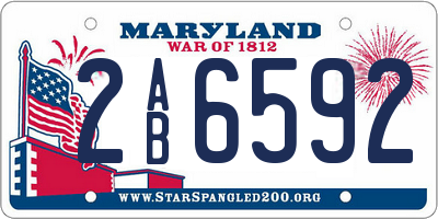 MD license plate 2AB6592