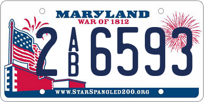 MD license plate 2AB6593