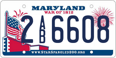 MD license plate 2AB6608
