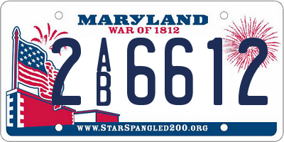 MD license plate 2AB6612