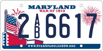 MD license plate 2AB6617