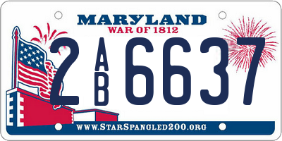 MD license plate 2AB6637