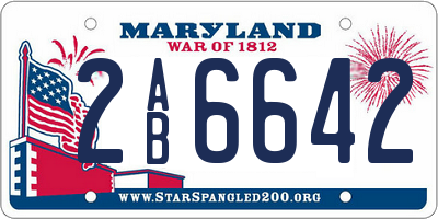 MD license plate 2AB6642