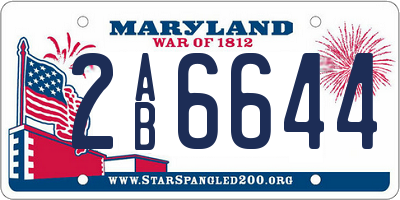 MD license plate 2AB6644