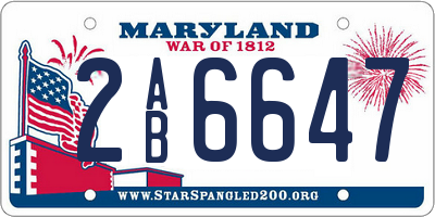 MD license plate 2AB6647