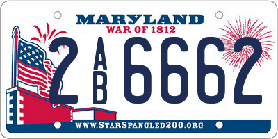 MD license plate 2AB6662