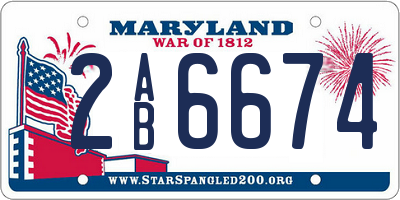 MD license plate 2AB6674