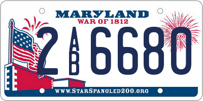 MD license plate 2AB6680