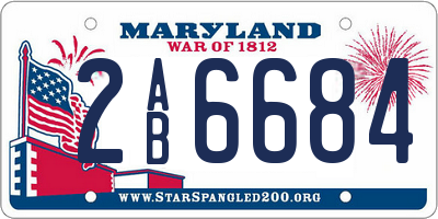 MD license plate 2AB6684