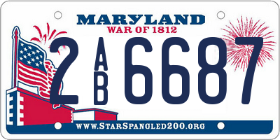 MD license plate 2AB6687