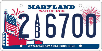 MD license plate 2AB6700