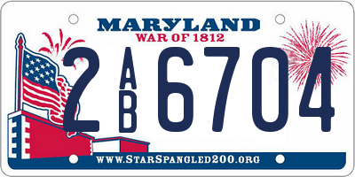 MD license plate 2AB6704