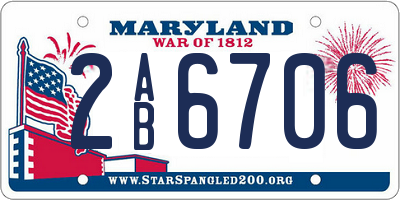 MD license plate 2AB6706