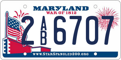 MD license plate 2AB6707