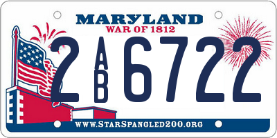 MD license plate 2AB6722