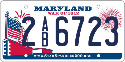 MD license plate 2AB6723