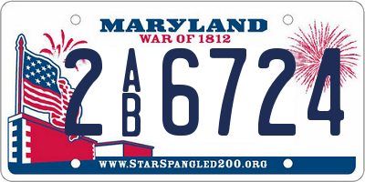 MD license plate 2AB6724