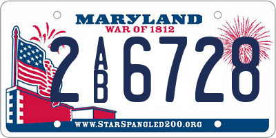 MD license plate 2AB6728