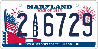 MD license plate 2AB6729
