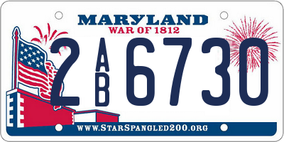 MD license plate 2AB6730
