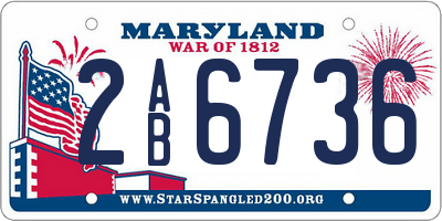 MD license plate 2AB6736
