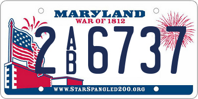 MD license plate 2AB6737