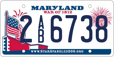 MD license plate 2AB6738