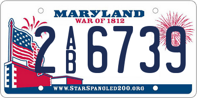 MD license plate 2AB6739