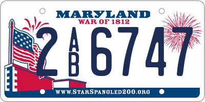 MD license plate 2AB6747