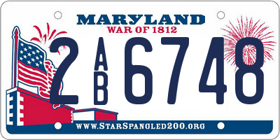 MD license plate 2AB6748