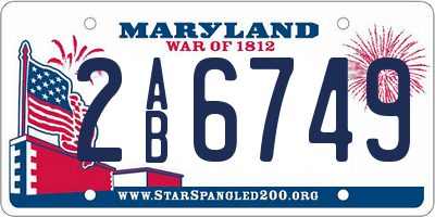 MD license plate 2AB6749