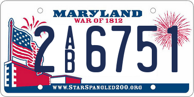 MD license plate 2AB6751