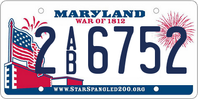 MD license plate 2AB6752