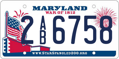 MD license plate 2AB6758