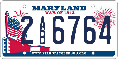 MD license plate 2AB6764