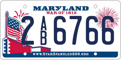 MD license plate 2AB6766
