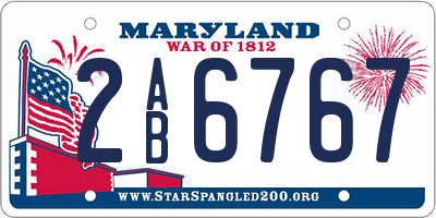 MD license plate 2AB6767