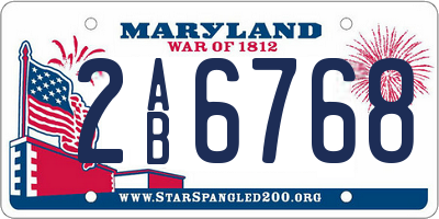 MD license plate 2AB6768